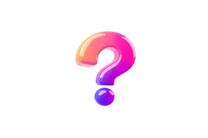 Vibrant Gradient Question Mark Icon with Glossy Finish for Design and Communication Concepts png