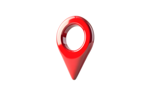 Red Location Pin Icon Isolated on Black Background for Navigation Maps and Geolocation Design png