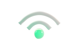 Glowing WiFi Symbol with Green Light Modern Connectivity Icon for Technology and Internet Des png