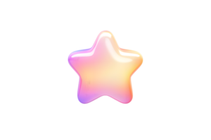Glowing Star Icon with Gradient Colors for Design Projects png