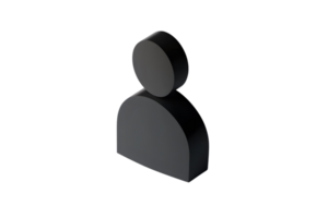 Abstract 3D Human Silhouette Icon Minimalist Design for User Profiles and Interface Elements png