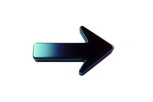 3D Arrow Icon with Gradient Effect Modern Futuristic Design for Navigation User Interface a png