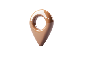 3D Rendered Location Pin Icon with Glossy Finish for Navigation and Mapping Applications png