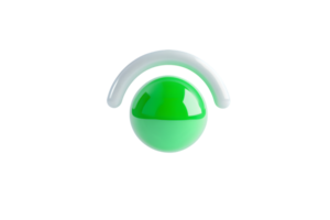 Abstract Green Sphere with Curved Line Modern Design Element for Creative Projects png