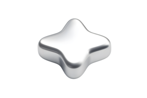 Shiny Metallic Plus Sign Icon with Smooth Edges and Reflective Surface for Design Technology png