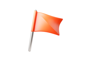 Orange Flag on a Pole Vibrant Signal for Attention Navigation and Marking Purposes in Variou png