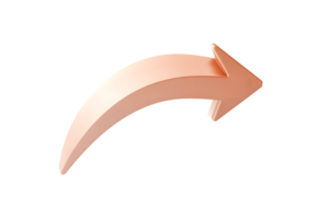 Curved Arrow Icon in Soft Peach Tone Modern Minimalist Design for Navigation and Directional png