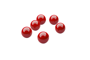 Six Shiny Red Spheres Arranged in a Circular Pattern on a Black Background Ideal for Design A png