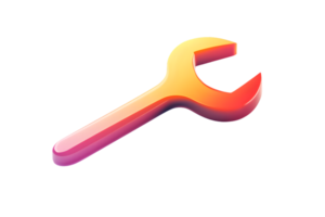 3D Render of a Colorful Wrench Icon Tool Repair Maintenance Gradient Setting Options png