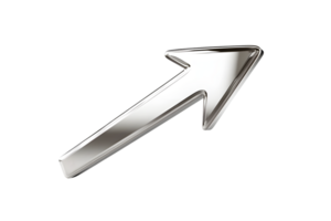 Shiny Metallic Arrow Icon for Navigation and Directional Use in Design Projects png