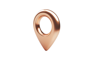 Golden Location Pin Icon with Shiny Metallic Finish for Navigation and Mapping Applications png