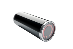 Sleek Cylindrical Object with Red Indicator Light Technology Design and Industrial Concept png