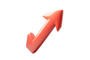 3D Red Arrow Pointing Upwards Symbolizing Growth Progress and Direction in Business and Fina png