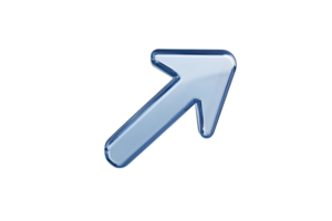 3D Glass Arrow Icon Modern Transparent Design for Navigation and Directional Use in Digital I png