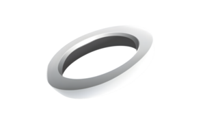 3D Rendered Metallic Ring with Smooth Surface and Modern Design for Industrial Technology or png