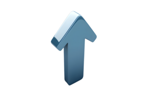 Upward Direction Indicator A 3D Blue Arrow Pointing Upwards for Navigation Progress and Grow png