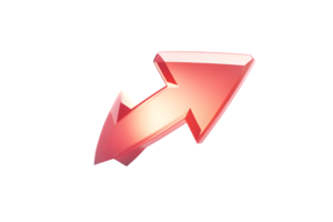 3D Red Arrow Icon Pointing Upward Digital Design Element for Business Growth Progress and Su png