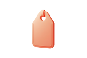 Blank CoralColored Tag with Hole for Attachment Ideal for Product Labeling and Inventory Mana png