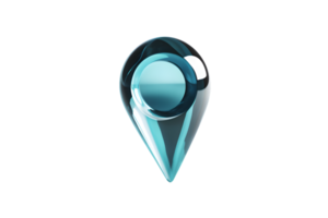 3D Rendered Teal and White Location Pin Icon with Glossy Finish for Navigation and Mapping Appl png