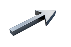 3D Metallic Arrow Pointing Upwards Modern Design for Business Technology and Progress Themes png
