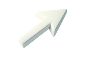 3D White Arrow Pointer on Black Background Digital Navigation Symbol for User Interfaces and png