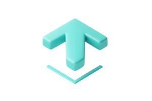 Abstract 3D Arrow Symbol in Teal Color on Black Background for Modern Design and Technology Con png