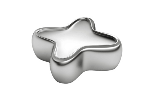 astratto argento moderno design oggetto 3d rendere brillante metallico superficie decorativo elemento png