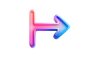 Gradient Neon Arrow Icon with Vibrant Colors for Modern Design Projects Perfect for UIUX Web png