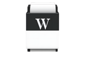 Document Processing Icon with Letter W on Printer Output png