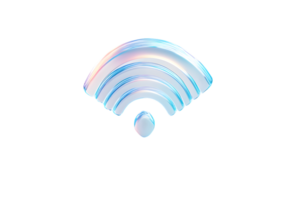 Glowing WiFi Symbol with Futuristic Design for Technology and Connectivity Concepts png