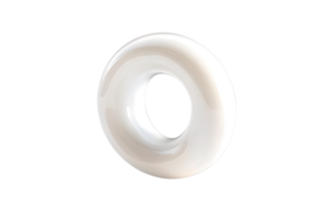 Abstract White Torus on Black Background 3D Rendered Geometric Shape for Design and Art Projec png