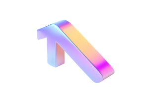 3D Rendered Neon Arrow Symbol with Gradient Colors Modern Design Element for Technology and In png