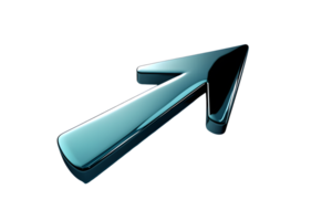 3D Rendered Metallic Arrow Symbolizing Progress and Direction in a Modern Design Style png