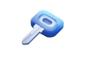 A sleek blue key icon with a modern design perfect for security access and technology themes png