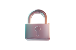 Secure Lock Icon with Gradient Finish for Digital Security Concepts png