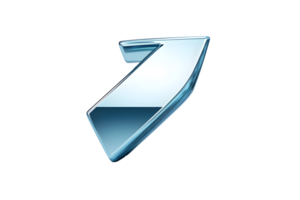 3D Rendered Number Seven with Glassy Texture on Black Background Digital Art Modern Design A png