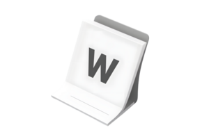 Alphabet W on a Standing Paper Display Ideal for Education Typography and Design Projects png