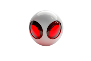Glowing RedEyed Orb with a Futuristic and AlienLike Appearance Ideal for SciFi Fantasy an png