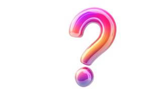 Vibrant Question Mark with Gradient Colors Perfect for Queries Puzzles and CuriosityDriven png