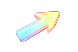 Neon Arrow Icon with Gradient Colors for Modern Design Projects png