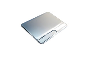 Shiny Metallic Rectangle with Rounded Edges and Cutout Handle Ideal for Industrial Design Pro png