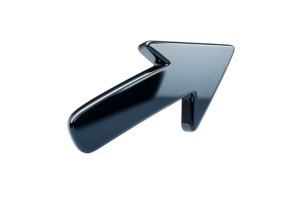 Shiny Metallic Arrow Icon on Black Background Modern Design for Navigation Direction and Pr png