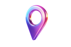 Vibrant Gradient Location Pin Icon for Maps and Navigation Design png