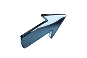 3D Rendered Metallic Arrow Icon Shiny Surface Directional Symbol Modern Design HighDefinit png