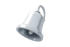A sleek metallic bell with a reflective surface ideal for notifications alerts and symbolic png