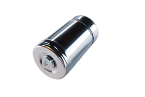 HighQuality 3D Render of a Shiny Metallic Cylinder with Screw Cap Ideal for Industrial Design png