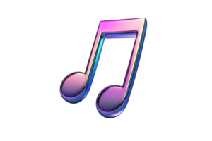 Shiny Music Note Icon with Gradient Colors for Design and Multimedia Projects png