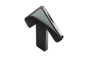 3D Metallic Arrow Symbol Pointing Upward Modern Design for Navigation Directional Icon UI El png