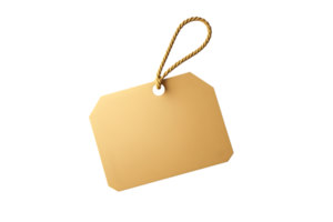 Blank Tag with Rope Minimalist Design for Labels Pricing and Identification png