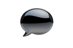 Shiny Speech Bubble Icon with Gradient Reflections for Communication Design png